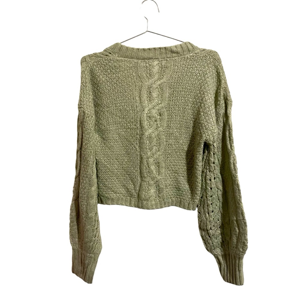 Crave Fame Embroidered Cable-Knit Cardigan - Picture 4 of 5